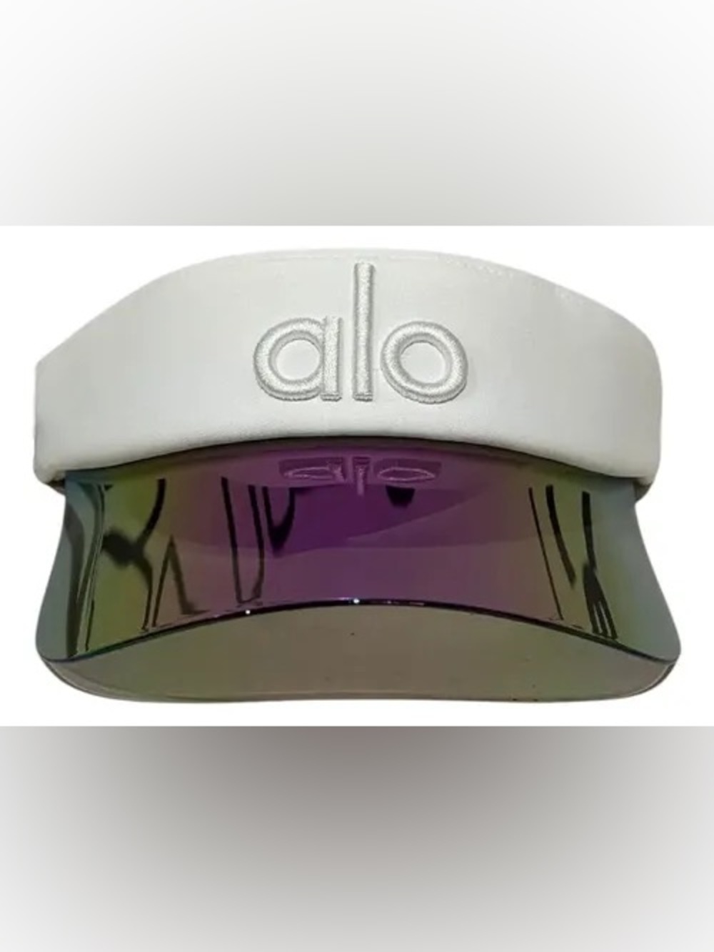 ALO Yoga light white Airlift Solar Visor new black brim hat cap fitness - Picture 3 of 3